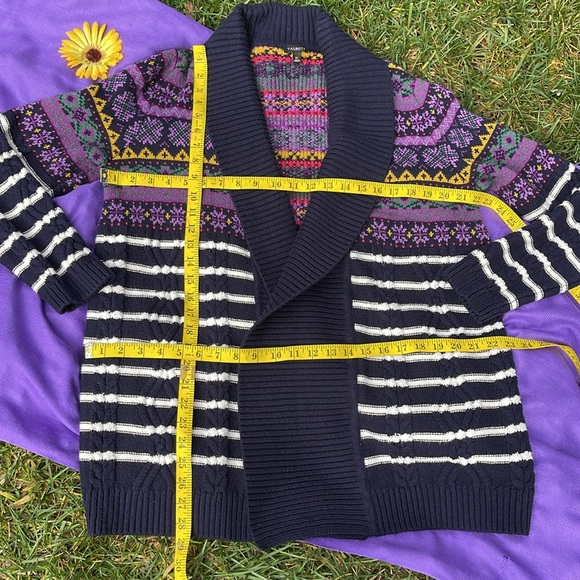 🌺 TALBOTS; Beautiful, Multi-Colored Open Front Cotton Sweater; Misses Size XL! - Picture 9 of 14